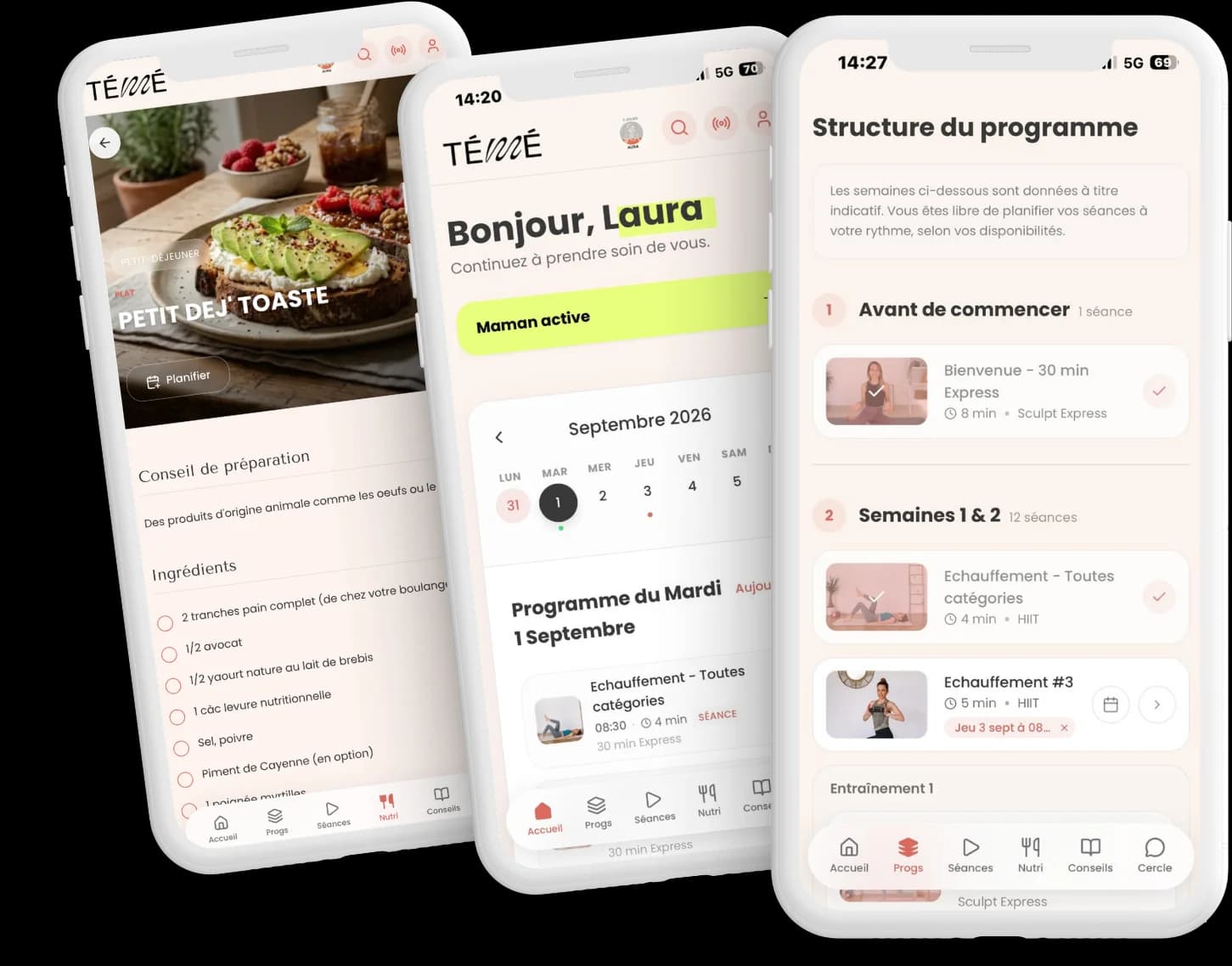 L'application Studio Témé sur téléphone : recette, accueil et structure du programme