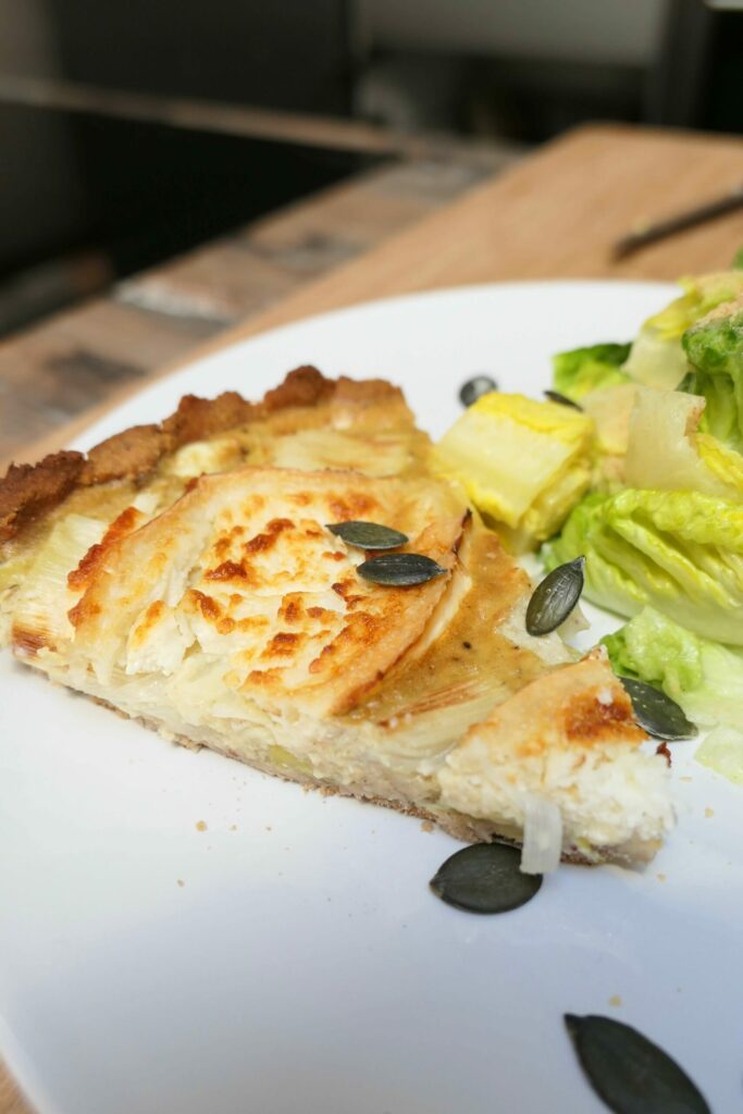 meal preps tarte poireaux et chèvre